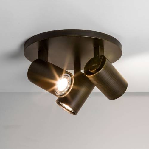 Ascoli 3 Light Triple Round Spotlight Bronze Effect, GU10
