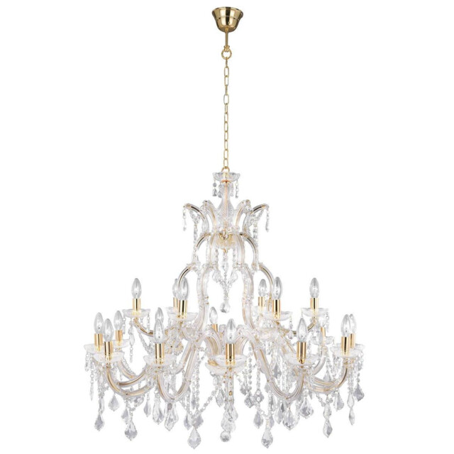 Marie Therese 18 Light Crystal Chandelier Polished Brass Finish, E14 - image 1