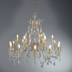 Marie Therese 18 Light Crystal Chandelier Polished Brass Finish, E14 - thumbnail 2