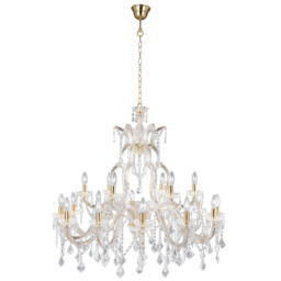 Marie Therese 18 Light Crystal Chandelier Polished Brass Finish, E14 - thumbnail 1