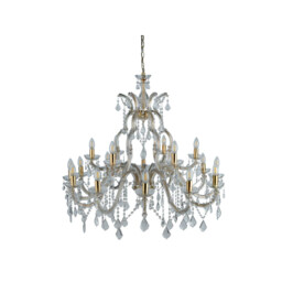 Marie Therese 18 Light Crystal Chandelier Polished Brass Finish, E14 - thumbnail 3