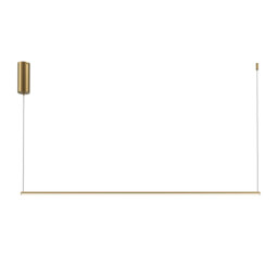 Halo Modern 120cm Bar Pendant Ceiling Light Brass 1100lm White Shade - thumbnail 1