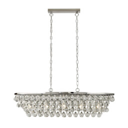Michelle 5 Light Chrome Oval Ceiling Bar Pendant with Glass Balls - thumbnail 1