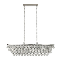 Michelle 5 Light Chrome Oval Ceiling Bar Pendant with Glass Balls - thumbnail 3