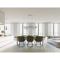 Michelle 5 Light Chrome Oval Ceiling Bar Pendant with Glass Balls - thumbnail 2