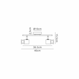 Phelps 2 Light Linear Bar SpotFitting GU10, Graphite, Polished Chrome - thumbnail 2