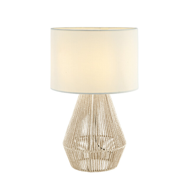 Xanthi Table Lamp With Round Shade Natural - Light Beige 1xE27 - image 1