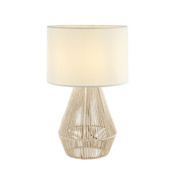 Xanthi Table Lamp With Round Shade Natural - Light Beige 1xE27 - thumbnail 1