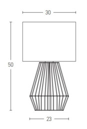 Xanthi Table Lamp With Round Shade Natural - Light Beige 1xE27 - thumbnail 5