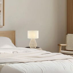 Xanthi Table Lamp With Round Shade Natural - Light Beige 1xE27 - thumbnail 2