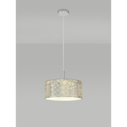 Baymont Polished Chrome 3 Light E27 Single Pendant With 40cm x 18cm Silver Leaf Shade - thumbnail 2