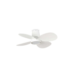 Klover Small 4 Blade Ceiling Fan Matt White with Light 2700 - 4000 - 6000K - thumbnail 1