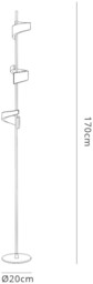 Tsunami 3 Light Floor Lamp, 36W LED, 3000K, 2700lm, Sand White - thumbnail 2