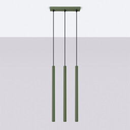Pastelo Modern Bar Pendant 3 Light Olive Green - thumbnail 2