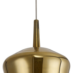 Elsa Assembly Pendant (WITHOUT PLATE) With Inverted Bell Shade, 1 Light E27, Gold Glass With Frosted Inner Cone - thumbnail 3