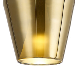 Elsa Assembly Pendant (WITHOUT PLATE) With Inverted Bell Shade, 1 Light E27, Gold Glass With Frosted Inner Cone - thumbnail 5