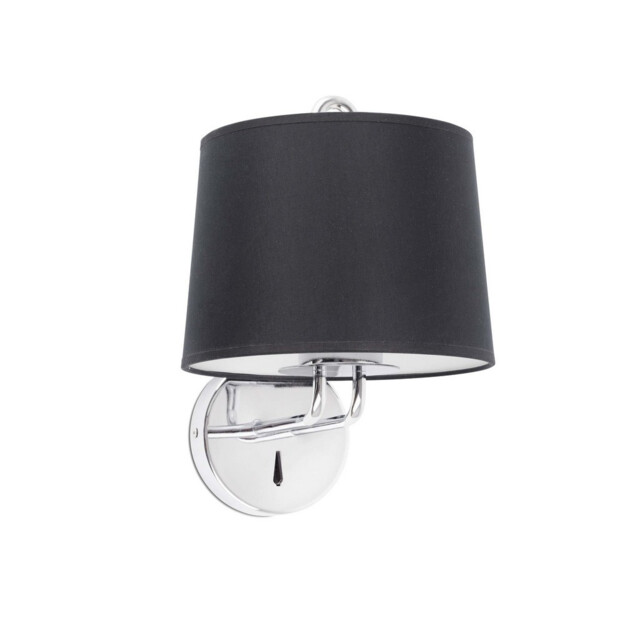 Montreal Chrome, Black Shade Wall Lamp