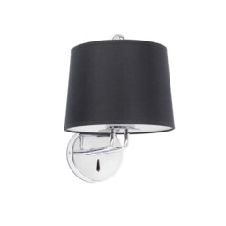 Montreal Chrome, Black Shade Wall Lamp