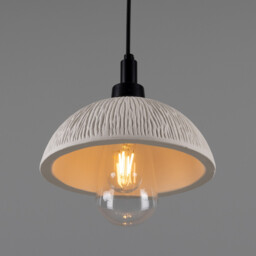 Kingii Bathroom Pendant Matte White Striped, Matte Black, IP44 - thumbnail 3
