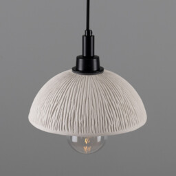 Kingii Bathroom Pendant Matte White Striped, Matte Black, IP44 - thumbnail 2