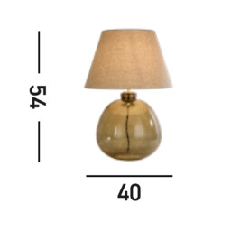 Zenith Table Lamp, Green Glass with Natural Linen Shade - thumbnail 5