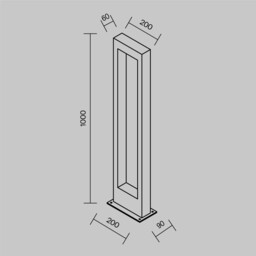 Bonn 100cm Outdoor Bollard Graphite 3000K 550lm IP65 - thumbnail 3
