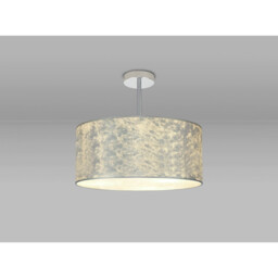 Baymont Polished Chrome 3 Light E27 Semi Flush Fixture With 50cm x 20cm Silver Leaf Shade - thumbnail 2