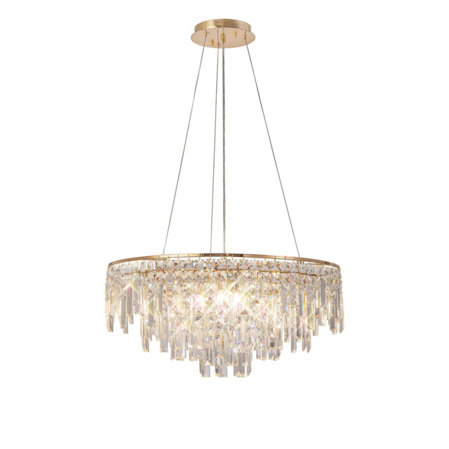 Maddison Pendant Round 8 Light G9 French Gold/Crystal - image 1