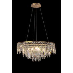 Maddison Pendant Round 8 Light G9 French Gold/Crystal - thumbnail 2