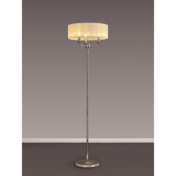 Banyan 3 Light Switched Floor Lamp With 45cm x 15cm Cream Organza Shade Polished Nickel/Cream - thumbnail 2