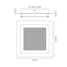 Gina LED Flush Ceiling Light, 360mm Square, 18W 1440lm 4000K Polished Chrome, Crystal - thumbnail 3