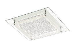 Gina LED Flush Ceiling Light, 360mm Square, 18W 1440lm 4000K Polished Chrome, Crystal - thumbnail 1