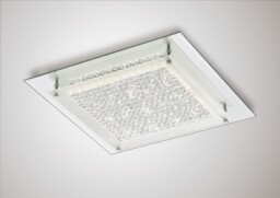 Gina LED Flush Ceiling Light, 360mm Square, 18W 1440lm 4000K Polished Chrome, Crystal - thumbnail 2