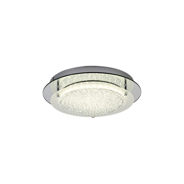 Gino Flush Ceiling, 360mm Round, 18W 1700 lm LED 4000K Polished Silver - image 1