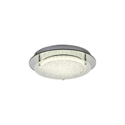 Gino Flush Ceiling, 360mm Round, 18W 1700 lm LED 4000K Polished Silver - thumbnail 1