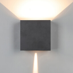 Davos XL Square Wall Lamp, 2x10W LED, 3000K, 1830lm, IP65, Sand Black, 3yrs Warranty - thumbnail 2