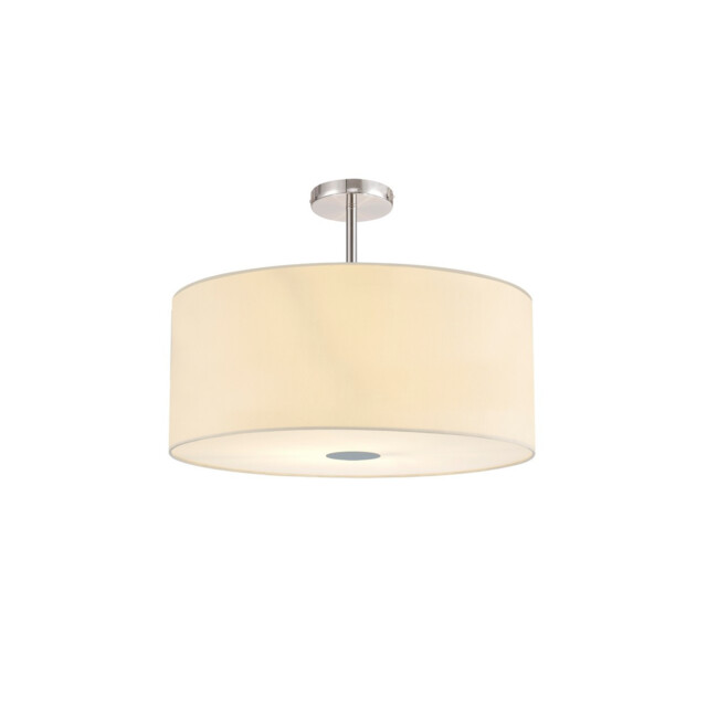 Baymont Polished Chrome 5 Light E27 Semi Flush Fixture With 60cm x 22cm Faux Silk Shade Ivory Pearl/White Laminate - image 1