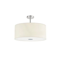 Baymont Polished Chrome 5 Light E27 Semi Flush Fixture With 60cm x 22cm Faux Silk Shade Ivory Pearl/White Laminate - thumbnail 5