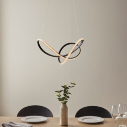 Francisca Integrated LED Pendant Ceiling Light Textured Black, Clear Faceted Acrylic, 1x Integrated LED - thumbnail 5