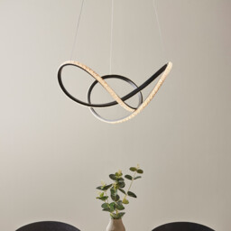 Francisca Integrated LED Pendant Ceiling Light Textured Black, Clear Faceted Acrylic, 1x Integrated LED - thumbnail 2