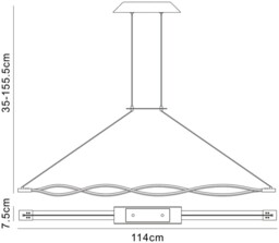 Sahara Ceiling Pendant 36W LED 3000K, 2520lm, Silver, Frosted Acrylic, Polished Chrome - thumbnail 2