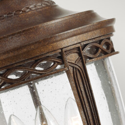 English Bridle 3 Light Large Outdoor Ceiling Chain Lantern British Bronze, E14 - thumbnail 3