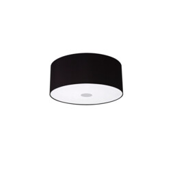 Baymont Polished Chrome 3 Light E27 Flush Ceiling With 40cm x 18cm Faux Silk Shade, Black/White Laminate - thumbnail 5