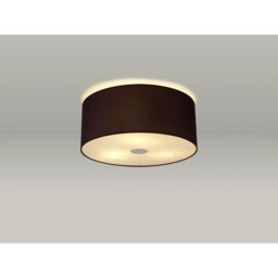 Baymont Polished Chrome 3 Light E27 Flush Ceiling With 40cm x 18cm Faux Silk Shade, Black/White Laminate - thumbnail 2