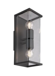Meribel Wall Lamp, 2 x E27, IP54, Graphite - thumbnail 1