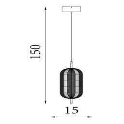 Capsule LED Celling Pendant, Satin Brass Metal and Acrylic Shade - thumbnail 5