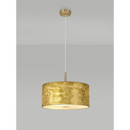 Baymont Antique Brass 3 Light E27 Single Pendant With 40cm x 18cm Gold Leaf Shade With Frosted/AB Acrylic Diffuser - thumbnail 2