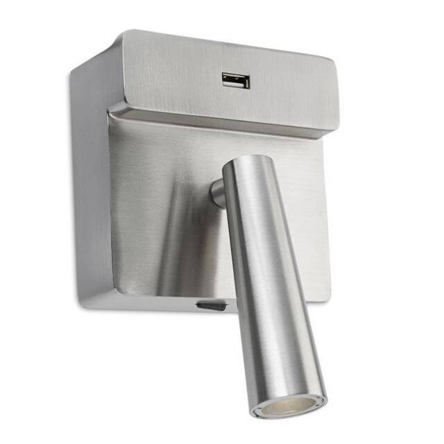 Gamma LED Wall Reading USB Light Satin Nickel 175lm 2700K - Special Offer - image 1