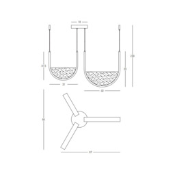 Evoria 66cm Pendant Ceiling Light Black Matt-Light Grey Glass LED 3000-4000K Dimmable - thumbnail 3