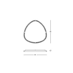 Nireon 80cm Integrated Led Semi Flush Ceiling Light White Ματτ LED 3000K Dimmable - thumbnail 2